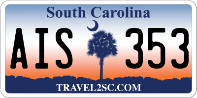 SC license plate AIS353