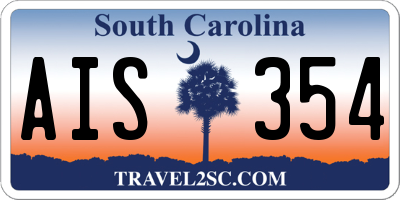 SC license plate AIS354
