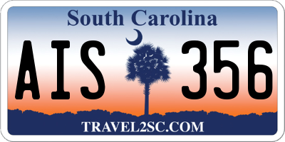 SC license plate AIS356