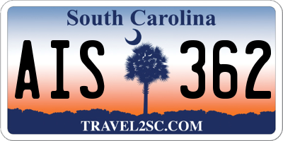 SC license plate AIS362