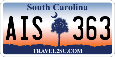 SC license plate AIS363