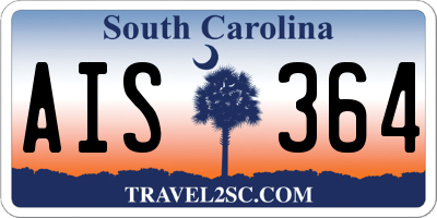 SC license plate AIS364