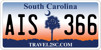 SC license plate AIS366