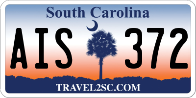SC license plate AIS372