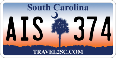 SC license plate AIS374