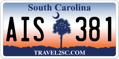 SC license plate AIS381