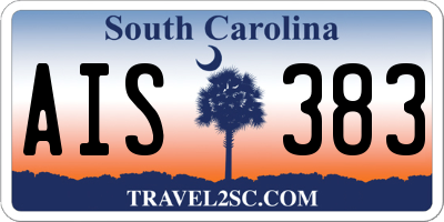 SC license plate AIS383