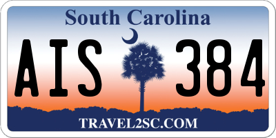 SC license plate AIS384