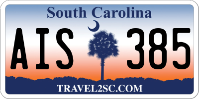 SC license plate AIS385