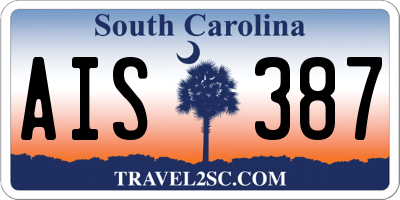 SC license plate AIS387