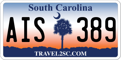 SC license plate AIS389