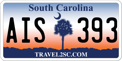 SC license plate AIS393