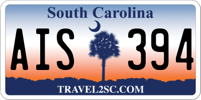 SC license plate AIS394