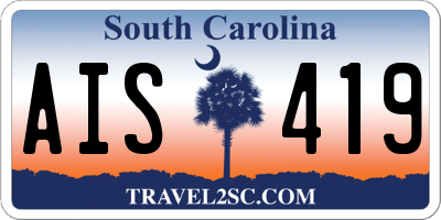 SC license plate AIS419