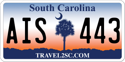 SC license plate AIS443