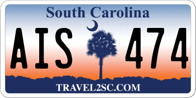 SC license plate AIS474