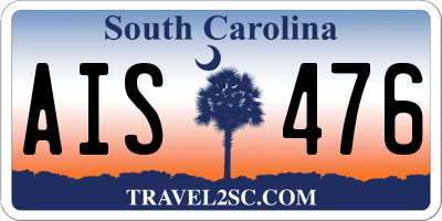 SC license plate AIS476