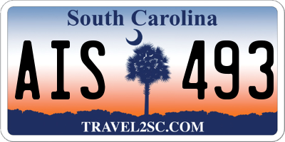 SC license plate AIS493