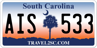 SC license plate AIS533