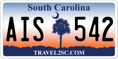 SC license plate AIS542
