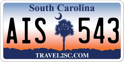 SC license plate AIS543