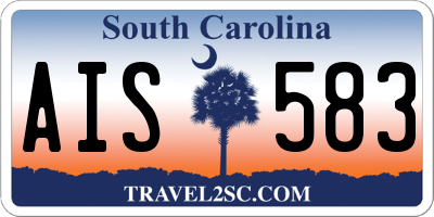 SC license plate AIS583