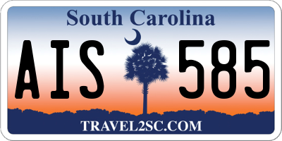 SC license plate AIS585