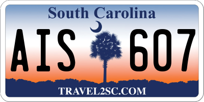 SC license plate AIS607