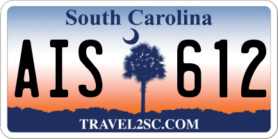 SC license plate AIS612