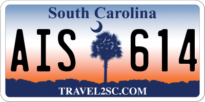 SC license plate AIS614