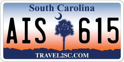 SC license plate AIS615