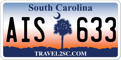 SC license plate AIS633