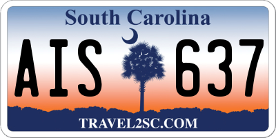 SC license plate AIS637