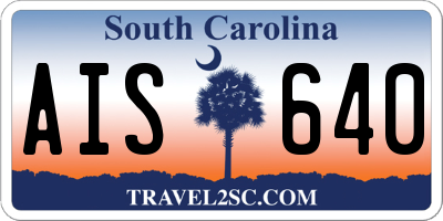 SC license plate AIS640