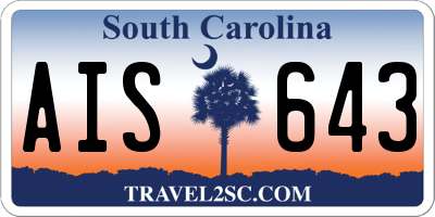 SC license plate AIS643