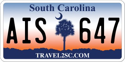 SC license plate AIS647