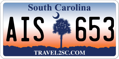 SC license plate AIS653