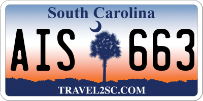 SC license plate AIS663