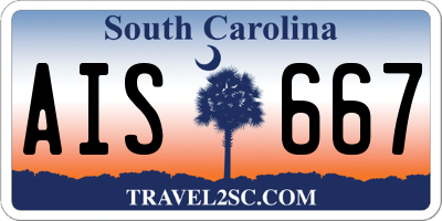 SC license plate AIS667