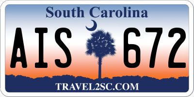 SC license plate AIS672