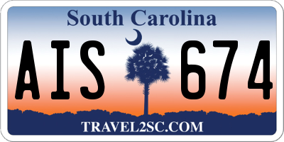 SC license plate AIS674