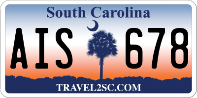 SC license plate AIS678