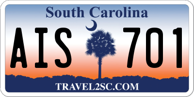 SC license plate AIS701
