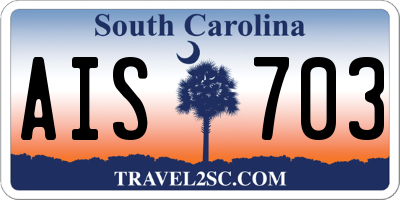 SC license plate AIS703