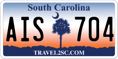 SC license plate AIS704