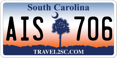 SC license plate AIS706