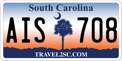SC license plate AIS708