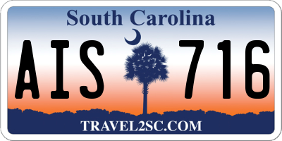 SC license plate AIS716
