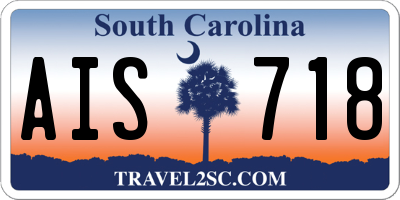 SC license plate AIS718