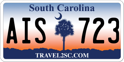 SC license plate AIS723